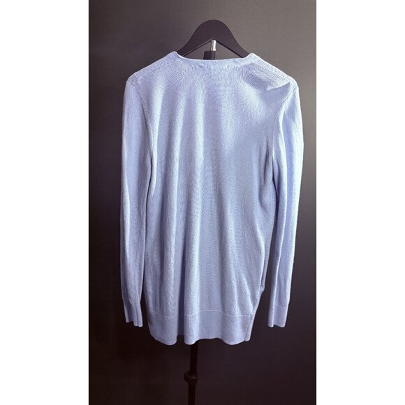 Ann Taylor Loft Womens Light Blue Open Front Cardigan Sweater Long Sleeve Ribbed - Picture 5 of 6
